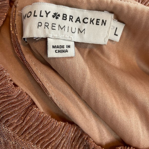 NWOT Molly Bracken Swing/Tunic Rose Gold Shimmery Top - L - Picture 7 of 7